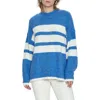Pistola Carlen Mock Neck Oversize Sweater In Campanula White Stripe
