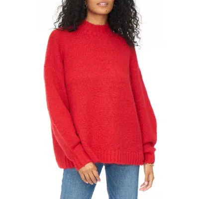 Pistola Carlen Mock Neck Oversize Sweater In Scarlet