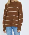 Pistola Carlen Mock Neck Oversize Sweater In Brown