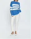 PISTOLA CARLEN OVERSIZED MOCK NECK SWEATER IN DENIM WHT STRIPE