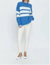 PISTOLA CARLEN OVERSIZED MOCK NECK SWEATER IN DENIM WHT STRIPE