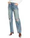 Pistola Cassie Super High Rise Straight Crop Jeans In Blossom Distressed In Blue