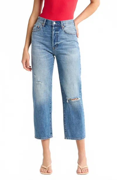 Pistola Cassie Crop High Rise Straight Crop Jeans In Honor Distressed In Multi
