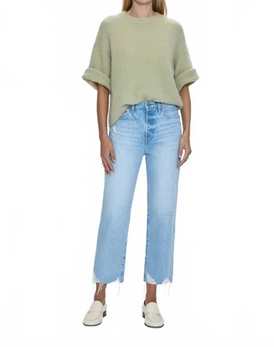 Pistola Cassie Crop Super High Rise Straight Crop Jeans In Leisure Vintage In Blue