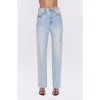 Pistola Cassie Embellished High Waist Ripped Straight Leg Jeans In Blue