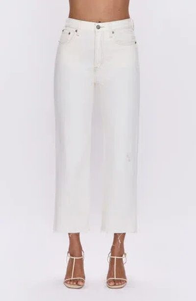 Pistola Cassie High Waist Crop Straight Leg Jeans In Brown