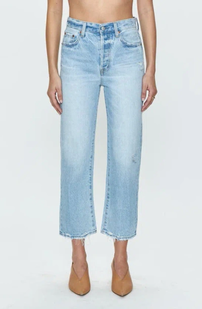 Pistola Cassie High Waist Crop Straight Leg Jeans In Blue
