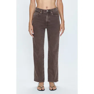 Pistola Cassie High Waist Crop Straight Leg Jeans In Rich Cacao