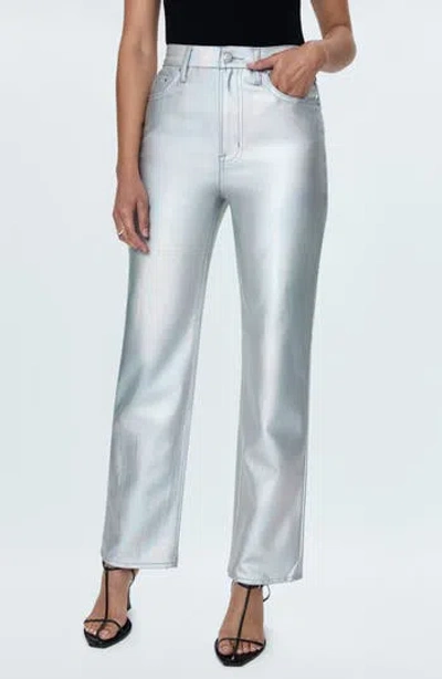 Pistola Cassie High Waist Straight Leg Jeans In Coated Prism