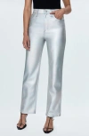 Pistola Cassie High Waist Straight Leg Jeans In Coated Prism