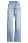 Pistola Cassie Raw Hem Super High Waist Straight Leg Jeans In Savvy Vintage