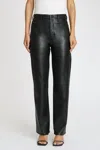 PISTOLA CASSIE SUPER HIGH RISE LEATHER PANTS IN BLACK LEATHER