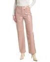 Pistola Cassie Super High-rise Mellow Rose Vinyl Straight Jean In Pink