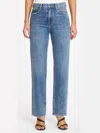Pistola Kate Distressed Raw Hem Ankle Straight Leg Jeans In Multi