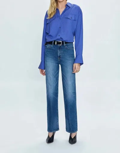 Pistola Cassie Super High Rise Straight Jeans In Blue