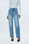 Pistola Cassie High Waist Straight Leg Jeans In Blue