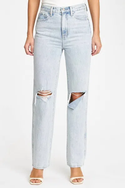 Pistola Cassie Super High Rise Straight Jeans In Moonlight Distressed In Blue