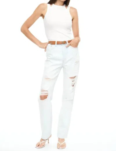 Pistola Cassie Super High Rise Straight Leg Denim In Sunfaded Distressed In Multi