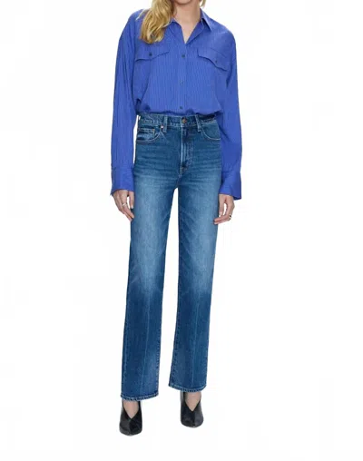 Pistola Cassie Super High Rise Straight Leg Jeans In Palladium In Blue