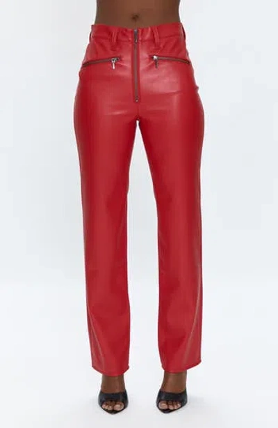 Pistola Cassie Super High Waist Straight Leg Pants In Garnet