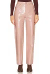 Pistola Cassie Super High-rise Mellow Rose Vinyl Straight Jean In Pink