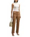 Pistola Cassie Utility Super High Rise Straight In Almond In Pink