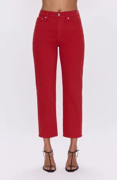 Pistola Charlie High Rise Straight Leg Pants In Samba In Red