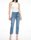 Pistola Charlie High Rise Ankle Cut Raw Hem Denim Jeans In Getaway Vintage In Multi