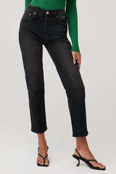 Pistola Charlie High Rise Classic Straight Ankle Jeans In Jubilee Vintage In Black