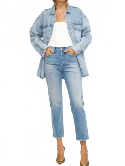 Pistola Charlie High Rise Classic Straight Ankle Pant In Spruce In Blue