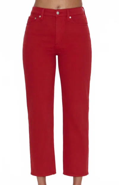 Pistola Charlie High Rise Classic Straight Jean In Red
