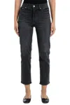 Pistola Charlie High Rise Classic Straight Leg Jeans In Flat Iron Vintage In Black