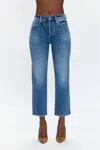 Pistola Charlie High Rise Straight Ankle Jeans In Medium Blue Wash