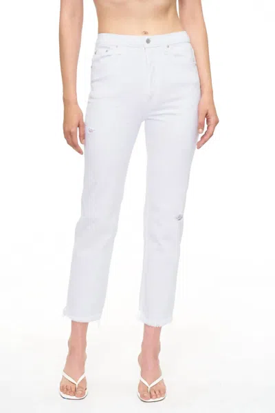 Pistola Charlie High Rise Straight Ankle Jeans In White