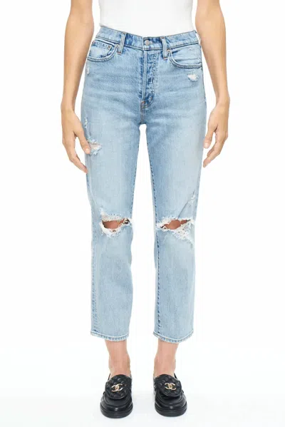 Pistola Charlie High Rise Straight Jean In Bali Distressed In Blue
