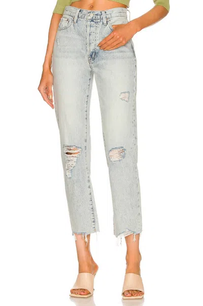 Pistola Charlie High Rise Straight Jean In Hysteria Distressed In Blue