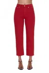 Pistola Charlie High Rise Straight Leg Pants In Samba In Red