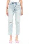 Pistola Charlie High Rise Straight Jeans In Hysteria Distressed In Multi