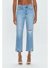Pistola Charlie High Waist Crop Straight Leg Jeans In Multi