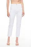 Pistola Charlie High Rise Straight Jeans In White In White