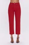 Pistola Charlie High Rise Straight Leg Pants In Samba In Red