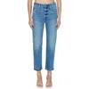 Pistola Charlie High Waist Frayed Ankle Straight Leg Jeans In Sundown