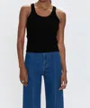 Pistola Christy Curved Hem Tank Top In Noir In Black