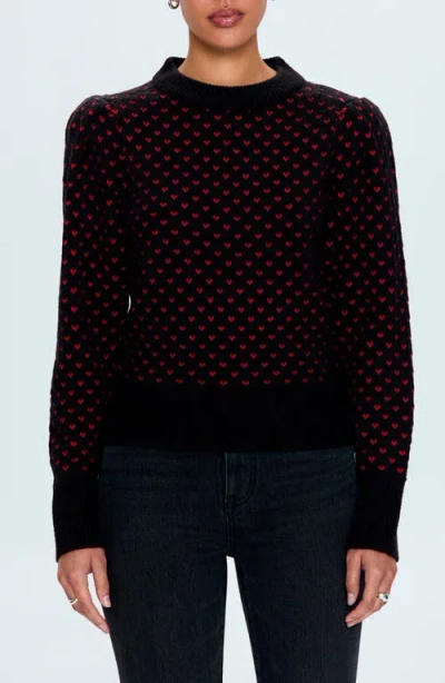 Pistola Coco Heart Jacquard Mock Neck Sweater In Amour