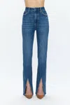 Pistola Colleen Slit Hem High Waist Slim Bootcut Jeans In Blue