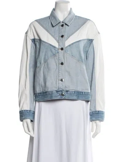 Pre-owned Pistola Colorblock Pattern Denim Jacket In Blue