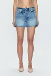 Pistola Connor Relaxed High Rise Vintage Denim Short In Cobblestone