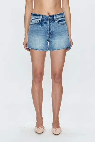 Pistola Connor Relaxed High Rise Vintage Denim Short In Cobblestone