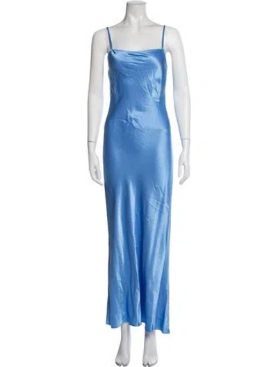 Pre-owned Pistola Cowl Neck Long Dress In Blue