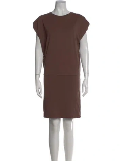 Pre-owned Pistola Crew Neck Mini Dress In Brown